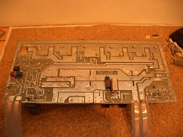 【洗浄後のアンプ基板・信号線材の変更】